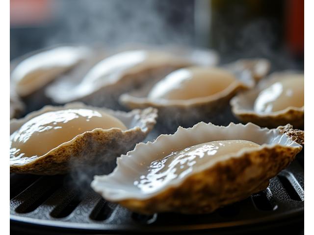 日本酒で蒸し焼きにされた大ぶりの牡蠣